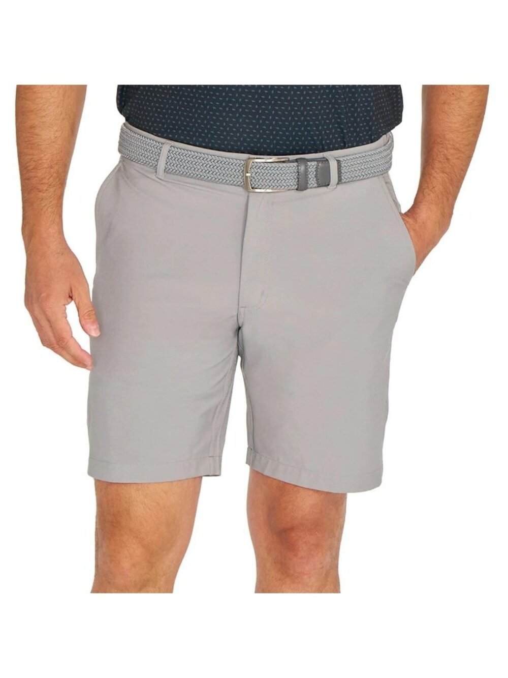 NWT Greg Norman Men's 34 ML75 Stretch Shorts Gray Performance Golf Flex Waist